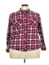 Eden & Olivia 100% Polyester Plaid Red Long Sleeve Blouse Size 3X - photo 1