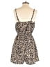 Shein 100% Polyester Animal Print Tan Romper Size M - photo 2