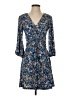 Vince Camuto Floral Blue Casual Dress Size 4 - photo 1