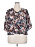 VIISHOW Floral Blue Short Sleeve Blouse Size 2X - photo 1