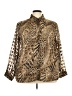 Fashion Bug 100% Polyester Animal Print Gold Long Sleeve Blouse Size 22 - 24 - photo 1
