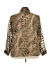 Fashion Bug 100% Polyester Animal Print Gold Long Sleeve Blouse Size 22 - 24 - photo 2