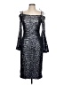 Theia 100% Polyester Silver Cocktail Dress Size 10 - photo 1