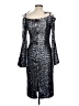 Theia 100% Polyester Silver Cocktail Dress Size 10 - photo 2