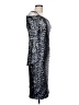 Theia 100% Polyester Silver Cocktail Dress Size 10 - photo 4