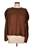 Lush 100% Polyester Brown Long Sleeve Blouse Size L - photo 1