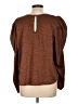 Lush 100% Polyester Brown Long Sleeve Blouse Size L - photo 2