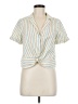 BCBGeneration Stripes Ivory Short Sleeve Blouse Size S - photo 1