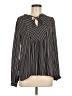 Ann Taylor LOFT 100% Polyester Stripes Black Long Sleeve Blouse Size M - photo 1