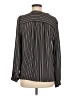 Ann Taylor LOFT 100% Polyester Stripes Black Long Sleeve Blouse Size M - photo 2