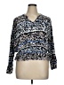 Jennifer Lopez Animal Print Blue 3/4 Sleeve Blouse Size XL - photo 1