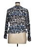 Jennifer Lopez Animal Print Blue 3/4 Sleeve Blouse Size XL - photo 2