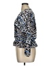 Jennifer Lopez Animal Print Blue 3/4 Sleeve Blouse Size XL - photo 5