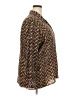 Fashion Bug 100% Polyester Chevron-herringbone Brown Long Sleeve Blouse Size 22 - 24 - photo 4