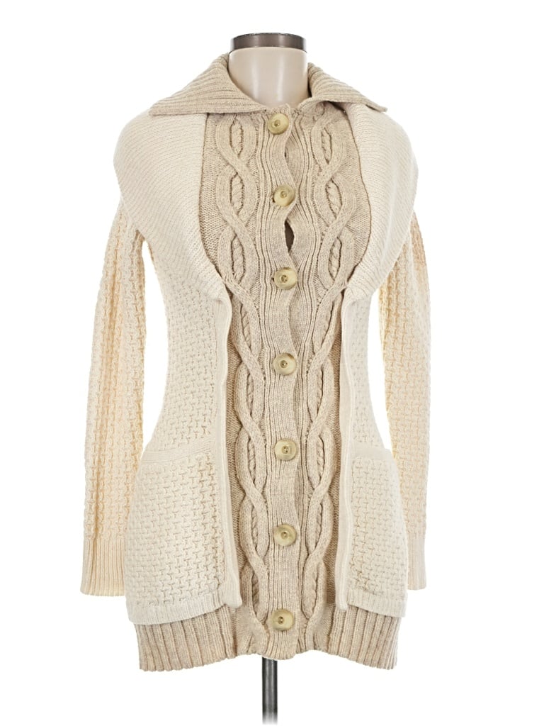 Pre-owned Sleeping On Snow Wool Cardigan Sweater In White