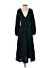 Zara 100% Polyester Solid Green Casual Dress Size XS - photo 1