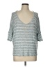 Rosette by Be Cool Gray Short Sleeve Top Size L - photo 1