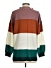Roolee Color Block Brown Turtleneck Sweater Size S - photo 2