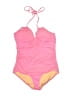 J.Crew Color Block Pink One Piece Swimsuit Size 12 - photo 1