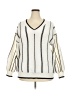 Shein Curve 100% Polyester Stripes White Pullover Sweater Size 2X - photo 1
