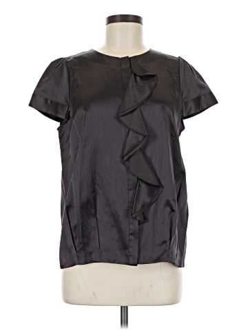 BCBGMAXAZRIA Short Sleeve Silk Top (view 1)