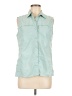L.L.Bean Solid Teal Sleeveless Button-Down Shirt Size M - photo 1