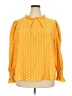 Shein Curve Polka Dots Yellow Long Sleeve Blouse Size 18 Plus (3) - photo 1