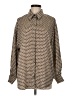 Unbranded 100% Polyester Houndstooth Brown Long Sleeve Blouse Size M - photo 1