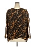 Calvin Klein 100% Polyester Brown 3/4 Sleeve Blouse Size 2X - photo 1