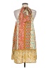 Shein 100% Polyester Print Orange Casual Dress Size 8 - 10 - photo 2