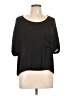 Lush 100% Polyester Black Short Sleeve Blouse Size L - photo 1