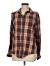 SO Plaid Brown Long Sleeve Button-Down Shirt Size M - photo 1
