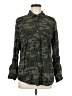 Sanctuary 100% Rayon Camo Green Long Sleeve Button-Down Shirt Size M - photo 1