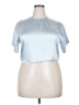 Unbranded Metallic Blue Short Sleeve Top Size XXL - photo 1