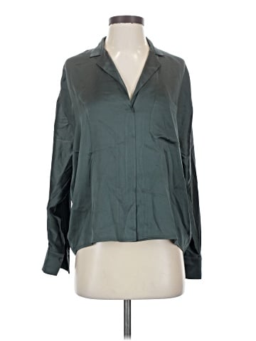 Vince. Long Sleeve Silk Top (view 1)