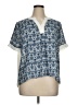 Cato 100% Polyester Blue Short Sleeve Blouse Size XL - photo 1