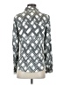MNG Chevron-herringbone Silver Long Sleeve Blouse Size 4 - photo 2