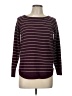 Pink Clover Stripes Burgundy Pullover Sweater Size L - photo 1