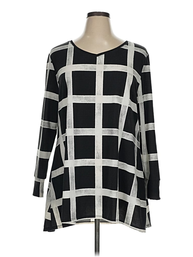 Pre-owned Lularoe Long Sleeve Blouse In Black