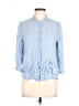 Zara Basic Blue 3/4 Sleeve Button-Down Shirt Size XL - photo 1