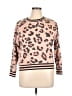 David Lerner Animal Print Pink Pullover Sweater Size XL - photo 1