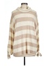 Sweet Claire Stripes Tan Turtleneck Sweater Size L - photo 1