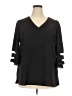 Unbranded 100% Polyester Black 3/4 Sleeve Blouse Size XXL - photo 1