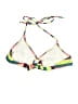 Assorted Brands Stripes Green Tan Swimsuit Top Size 8 - photo 2