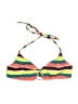 Assorted Brands Stripes Green Tan Swimsuit Top Size 8 - photo 1