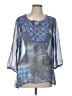 Olive Hill 100% Polyester Blue 3/4 Sleeve Blouse Size L - photo 1