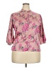Unbranded Floral Pink 3/4 Sleeve Blouse Size XXL (estimated) - photo 1