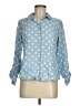Foxcroft 100% Tencel Lyocell Polka Dots Blue Long Sleeve Blouse Size 8 (petite) - photo 1