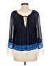 Joie 100% Polyester Blue 3/4 Sleeve Blouse Size M - photo 2