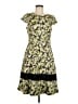 J.Crew 100% Polyester Print Yellow Casual Dress Size 8 - photo 1
